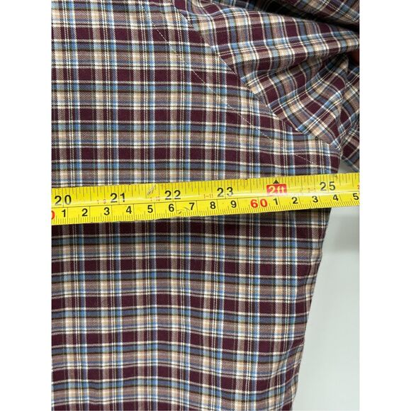 Ralph Lauren Button Down Shirt Plaid Men XL Maroon Red Blue Tan Long Sleeve - Picture 8 of 9